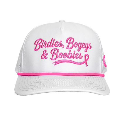 Birdies, Bogeys & Boobies White - 50% to Breast Cancer Charities