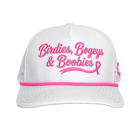 Birdies, Bogeys & Boobies White - 50% to Breast Cancer Charities