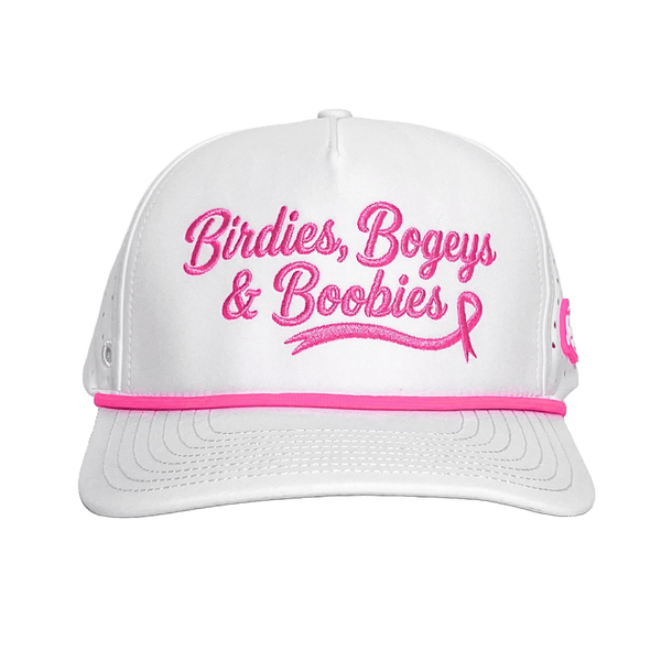 Birdies, Bogeys & Boobies White - 50% to Breast Cancer Charities